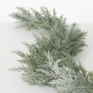 4'L Sullivans Frosted Blue Cedar Garland, Green Christmas Garland