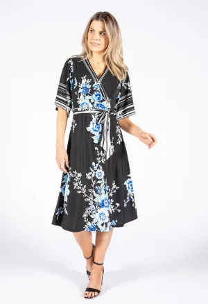 Abstract Floral Midi Dress