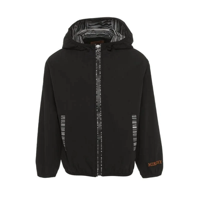 Boys Black Windbreaker