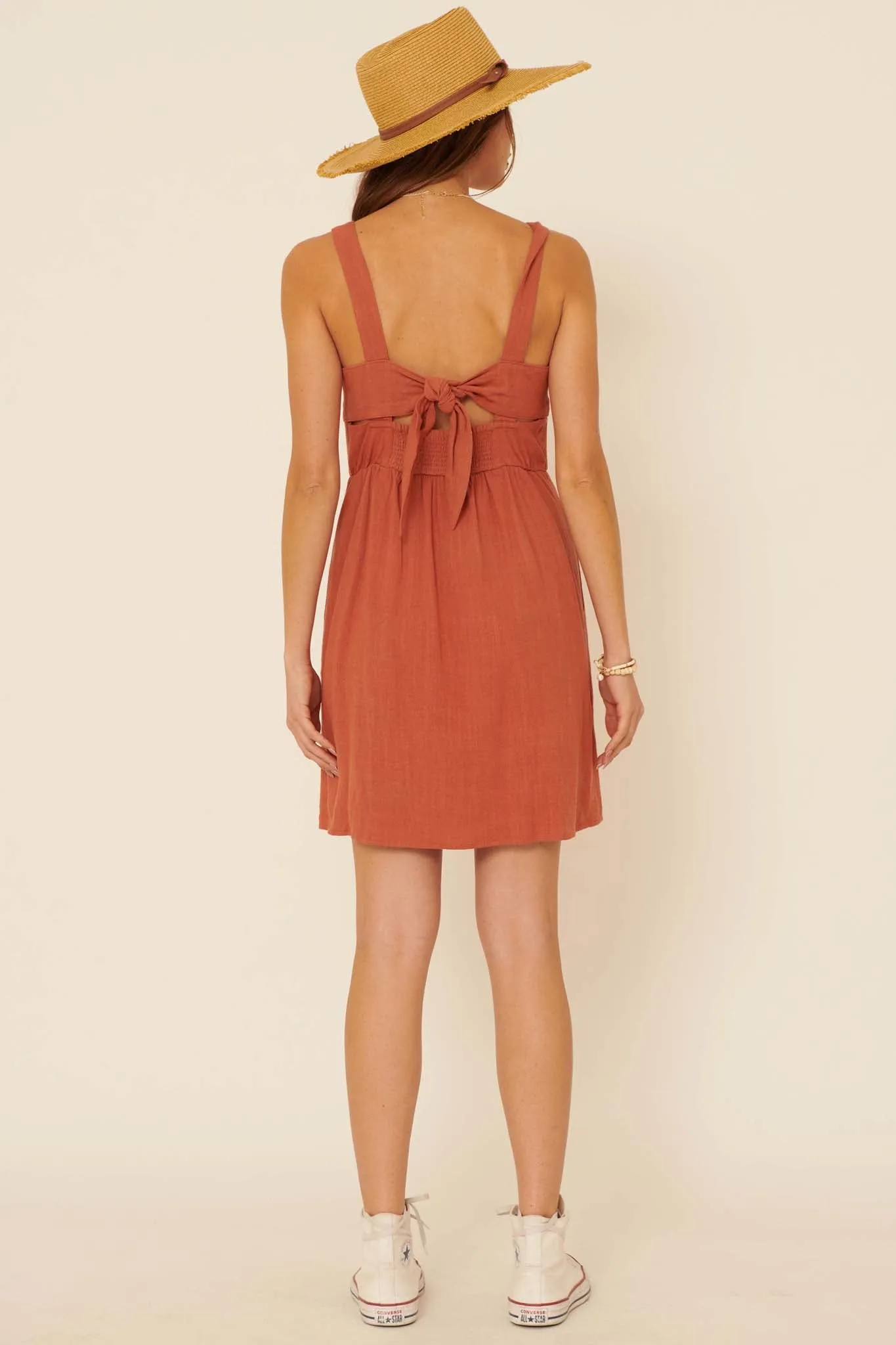 Brand New Day Button-Front Mini Dress