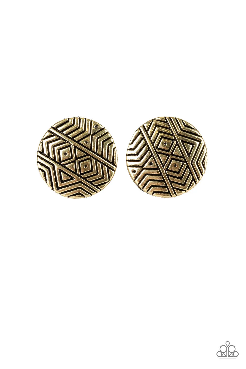 Bright As A Button - Brass Earring