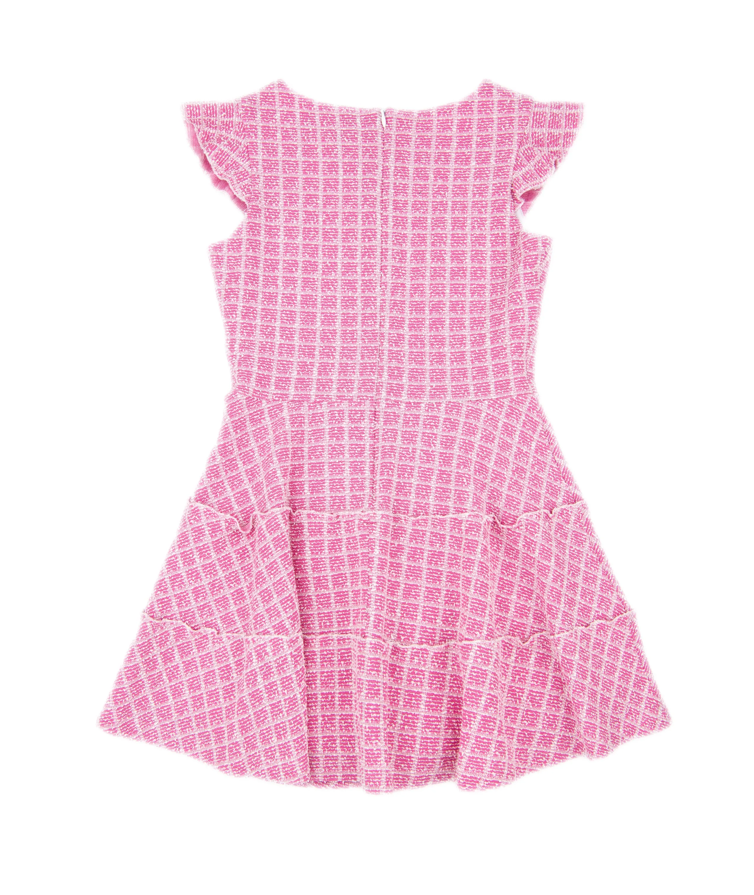 By Debra Girls Hot Pink Boucle 3 Tier Dress