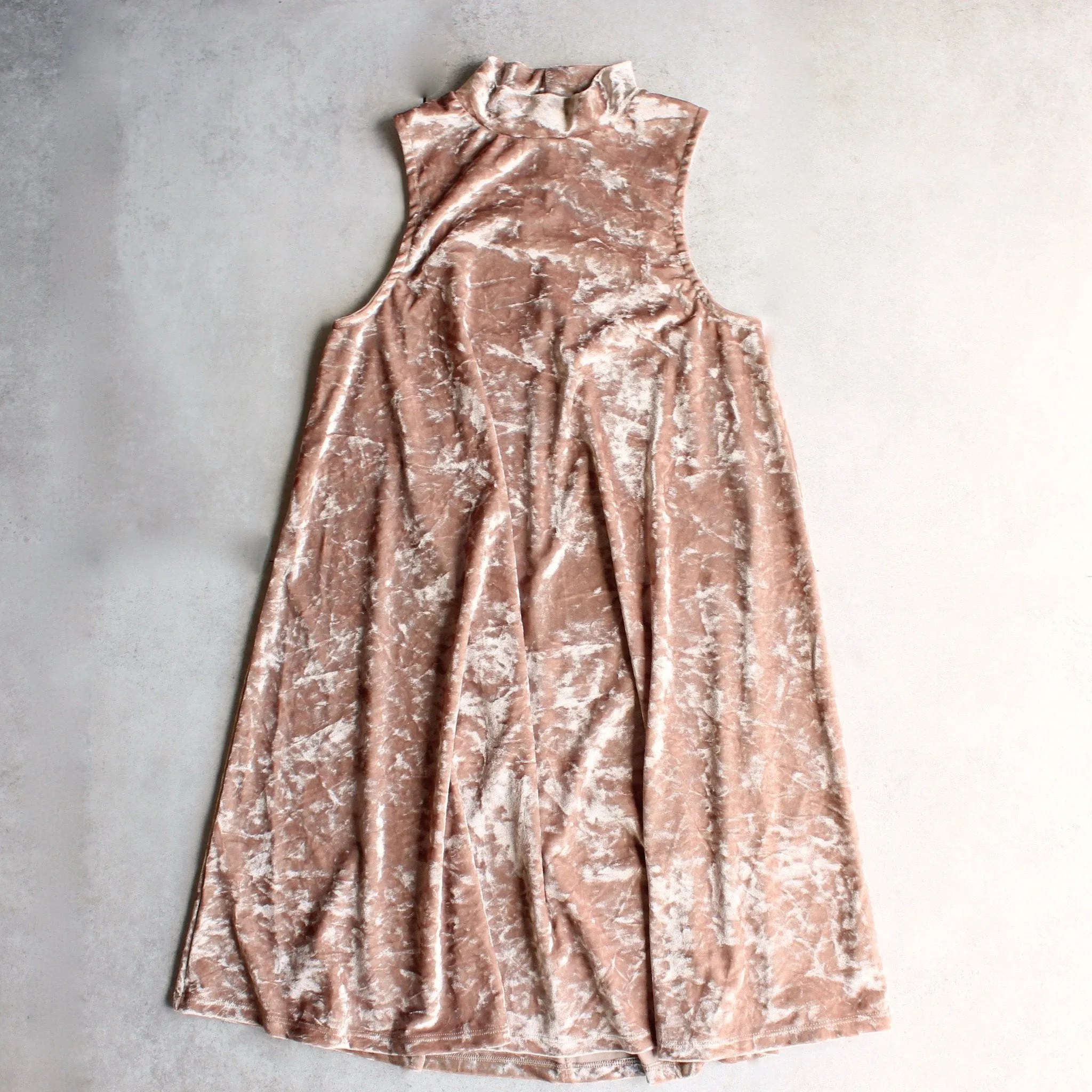 Crushed Velvet Swingy Tank Dress in More Colors