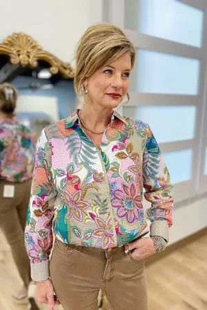 Foxcroft Charlie No Iron Jacobean Floral Shirt