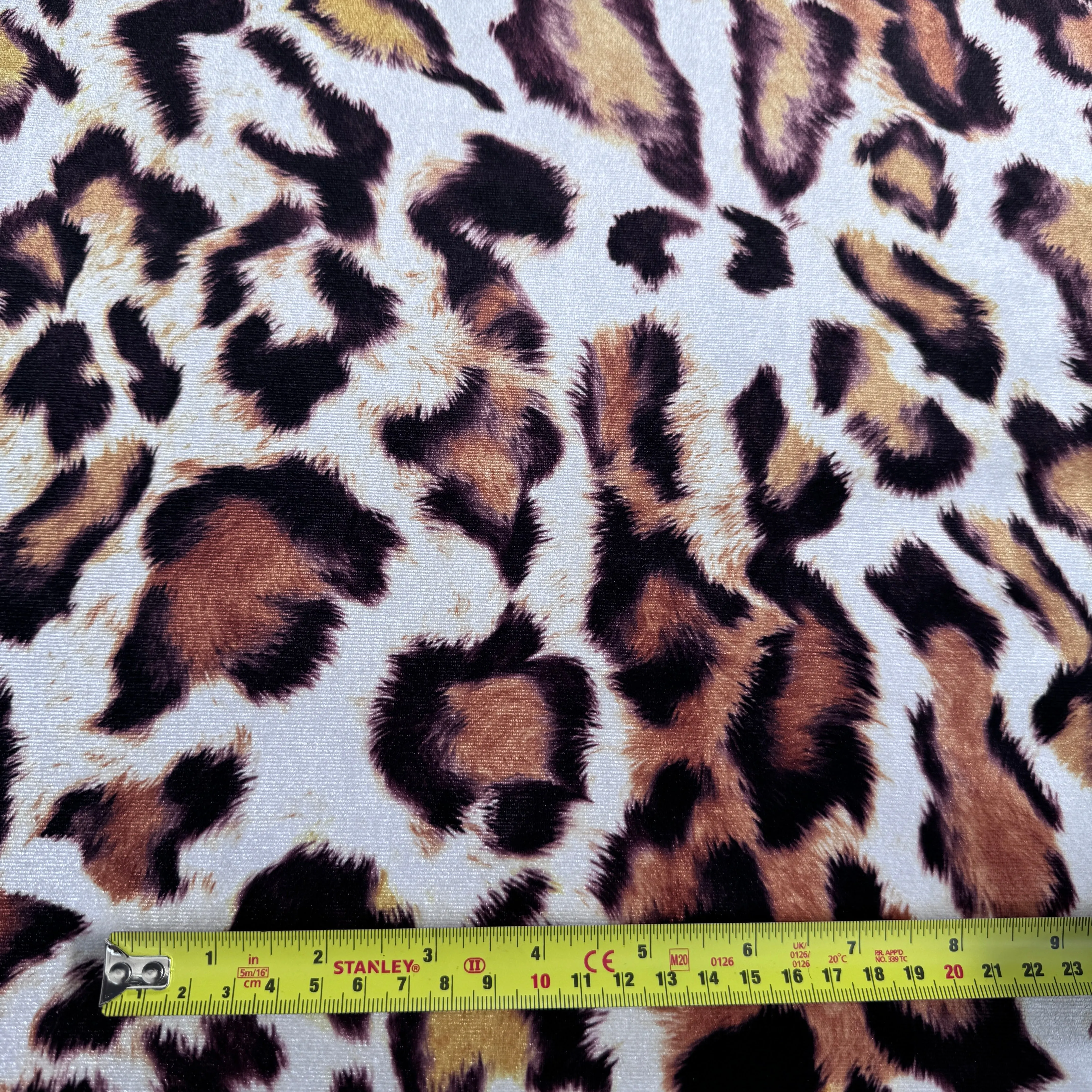 FS1264 Leopard Skin Velvet Stretch Knit Fabric