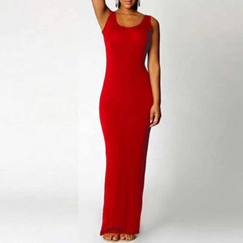 Ladies Solid Slim Trendy Beach Maxi Dress