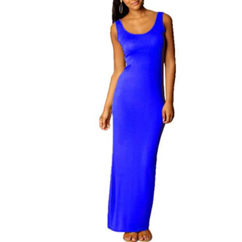 Ladies Solid Slim Trendy Beach Maxi Dress