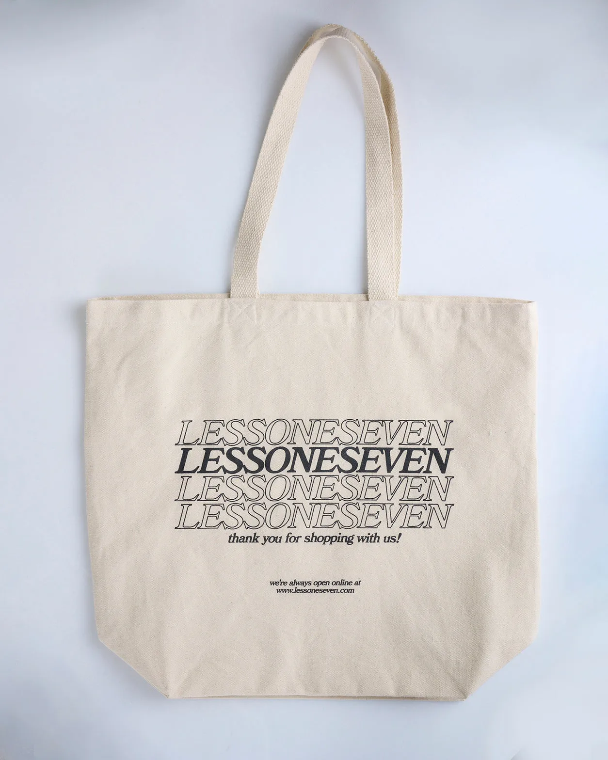 LESS 17 "Thank You" Tote Bone