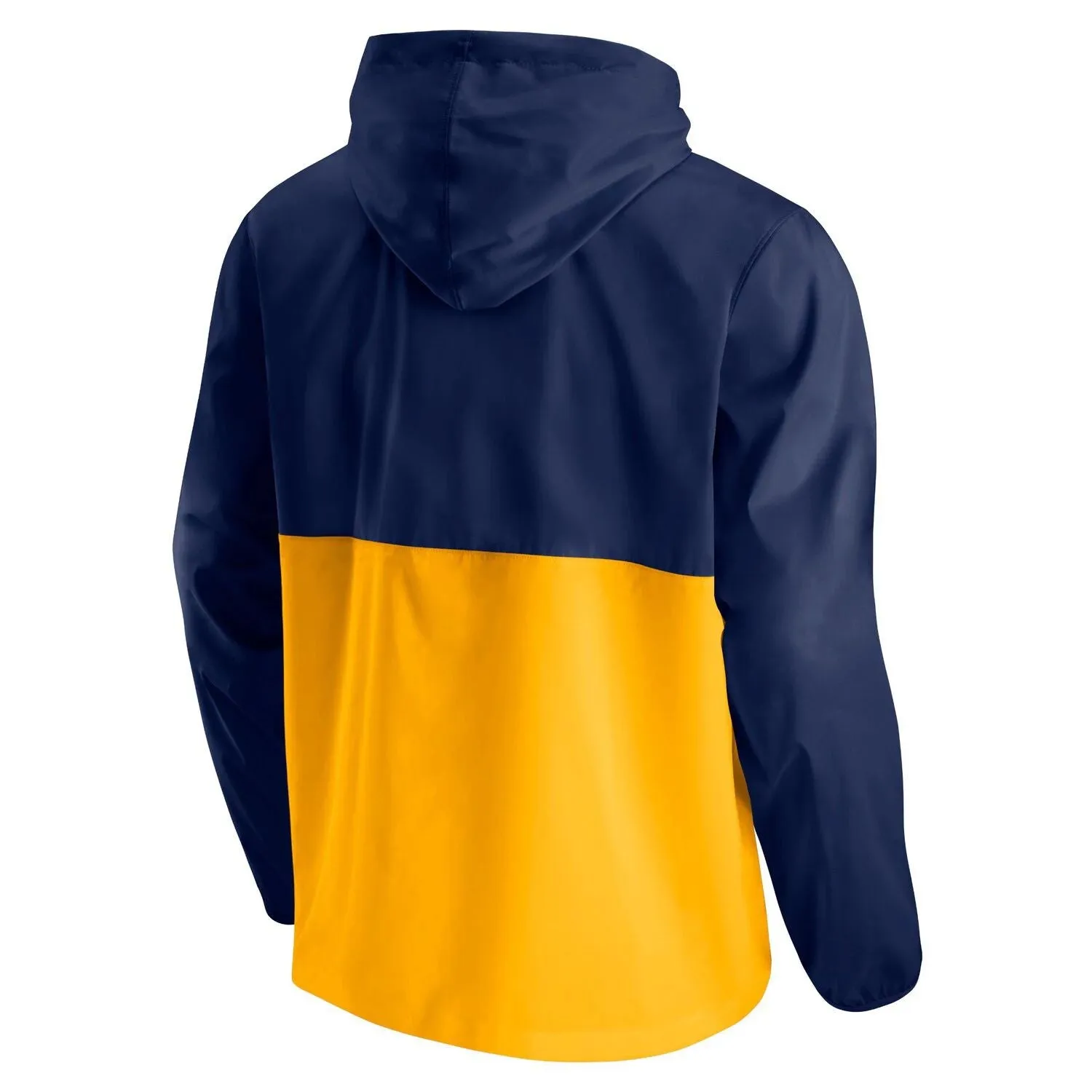 Men's Branded Navy/Gold Utah Jazz Anorak Block Party Half Zip Hooded Windbreaker Fanatics