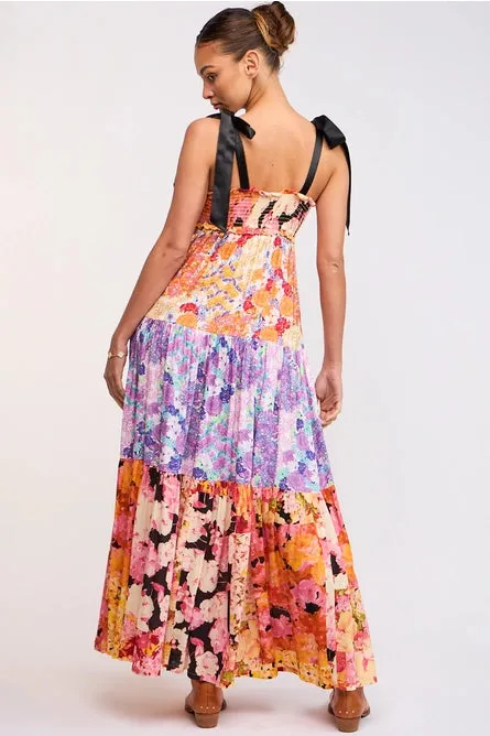 Multi Floral Tie Strap Maxi