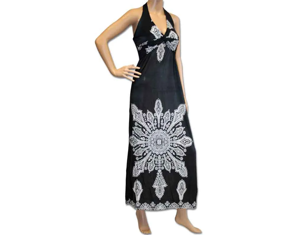 Paisley Print Long Sundresses Maxi Dresses