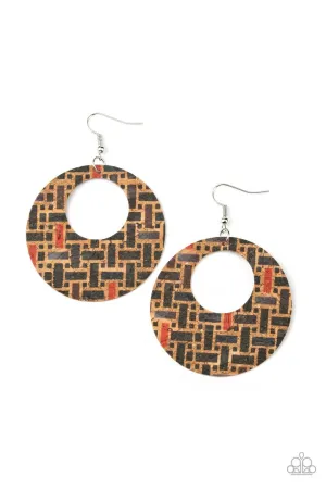 Paparazzi Put A Cork In It - Black Earrings