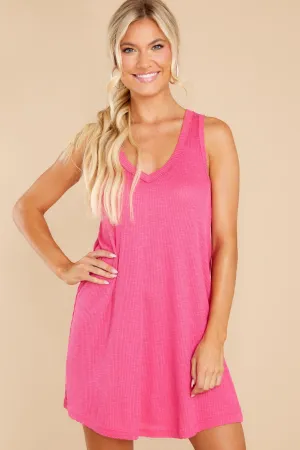 Rib Hacci Party Pink Vagabond Tank Mini Dress