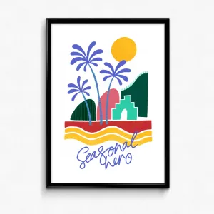 Seasonal Hero 'Palms' Print - White