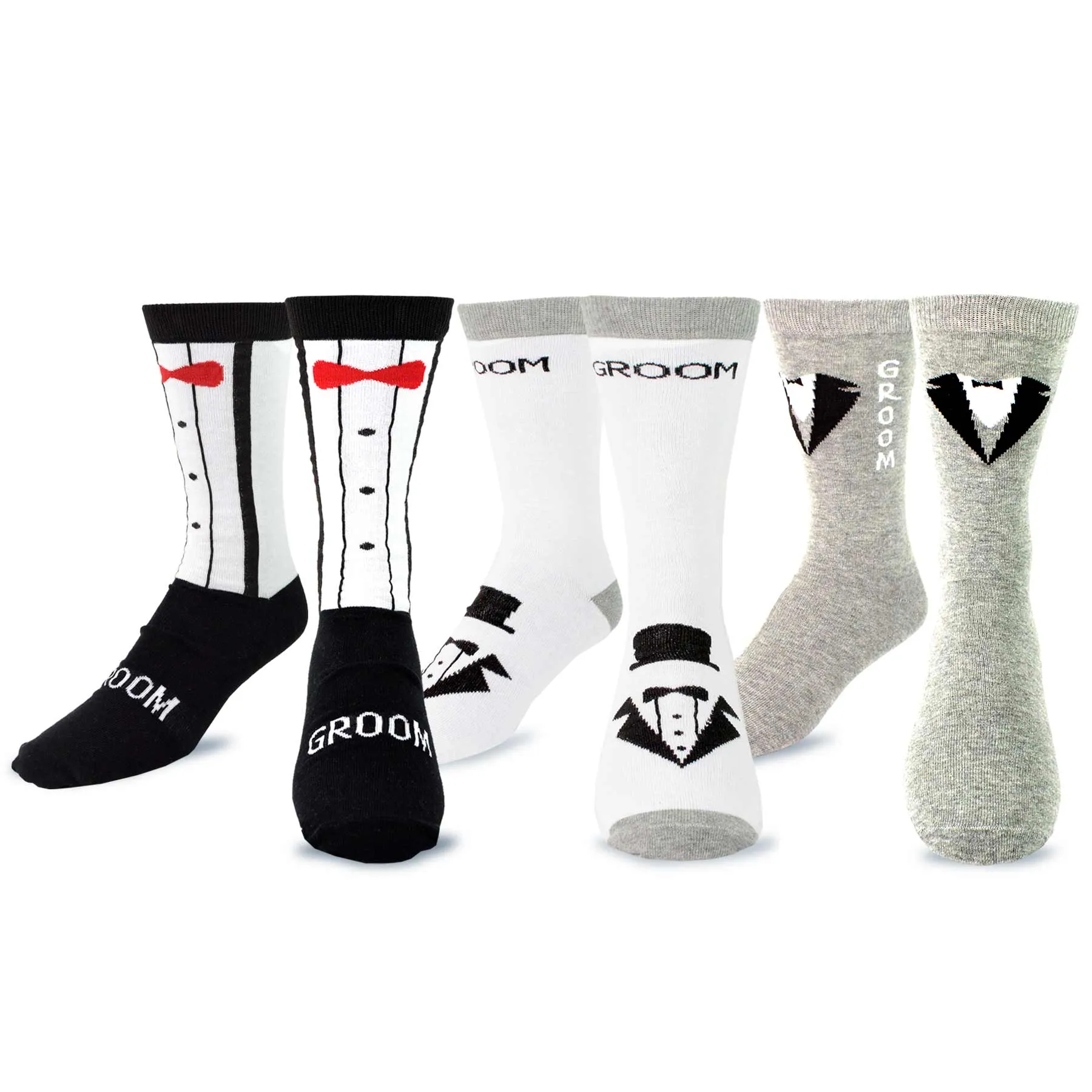 TeeHee Socks Men's Wedding Cotton Crew 3-Pack (51138)