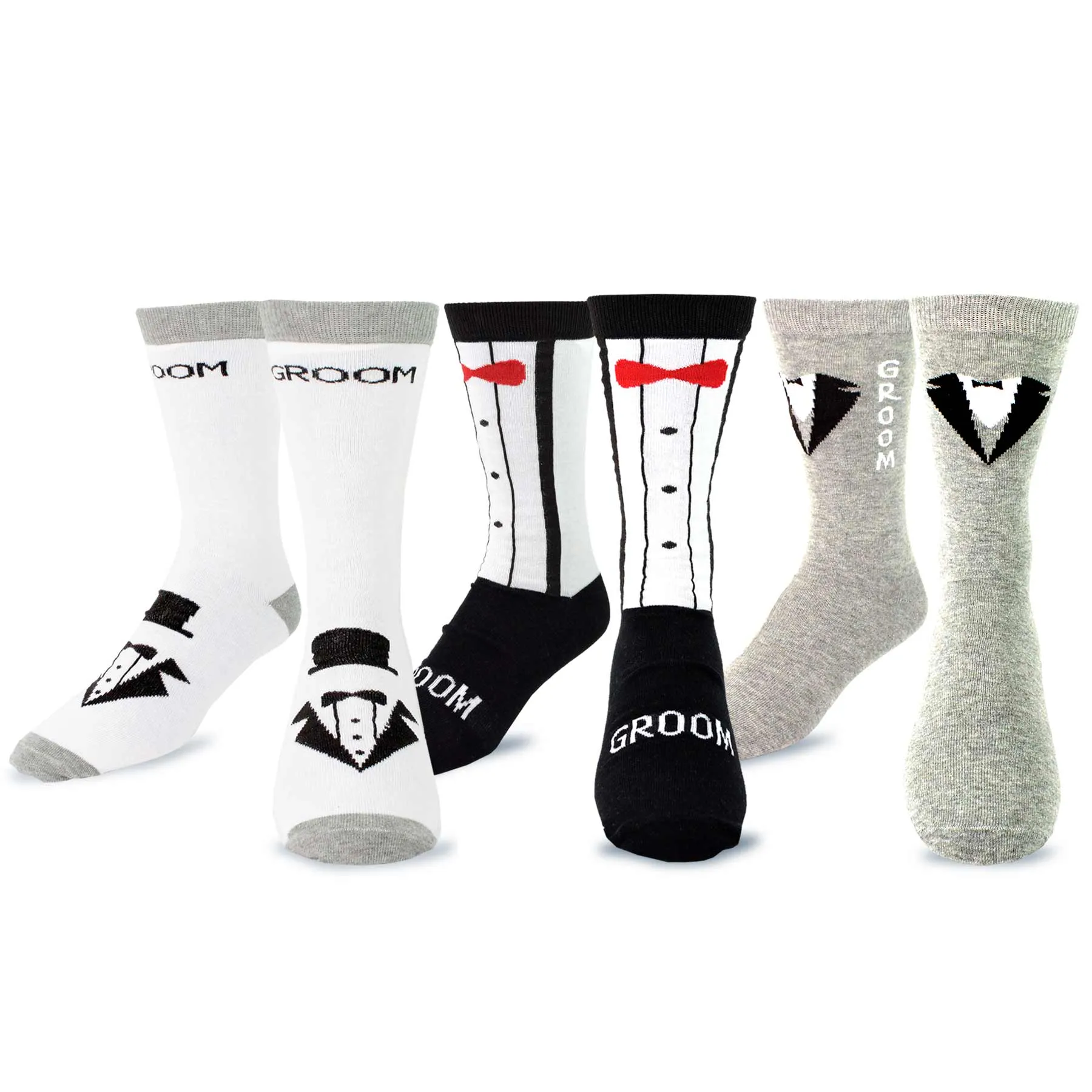 TeeHee Socks Men's Wedding Cotton Crew 3-Pack (51138)